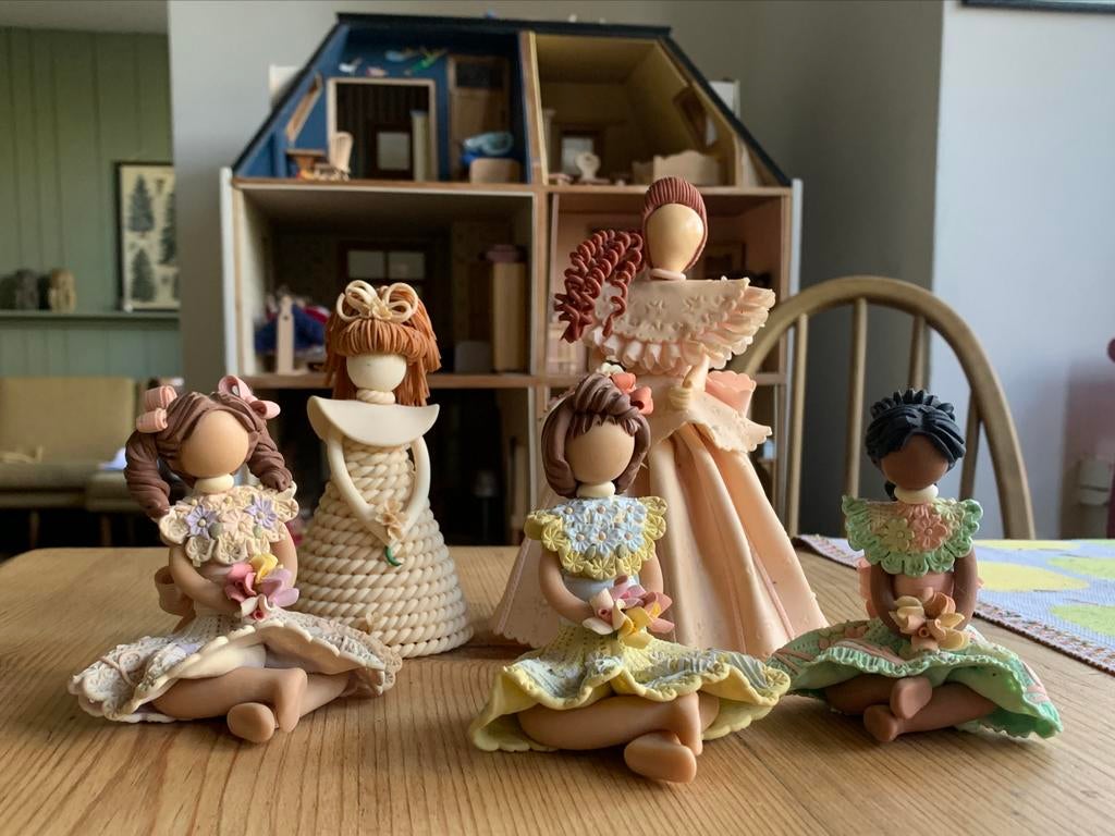 Set van 5 decoratieve Gifina poppen, Ophalen of Verzenden, Gebruikt