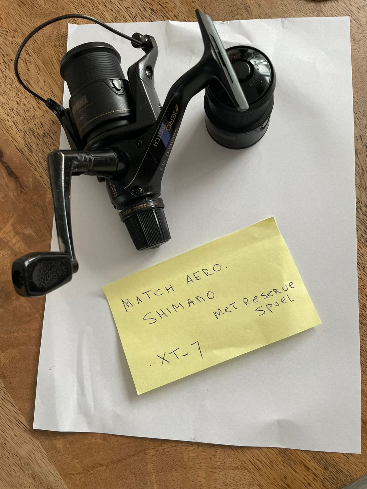 Vismolen Shimano match Aero  met reserve spoel XT 7, Ophalen, Gebruikt, Molen