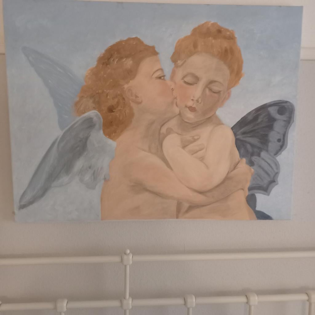 Handgeschilderd op canvas doek, Antiek en Kunst, Ophalen of Verzenden