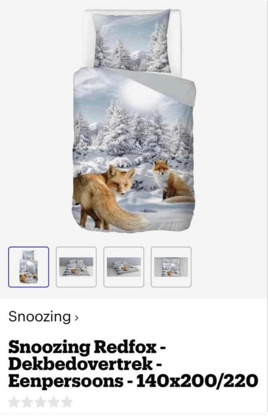 Snoozing Redfox dekbedovertrek 140x200/220, Eenpersoons, Dekbedovertrek, Ophalen of Verzenden, Zo goed als nieuw