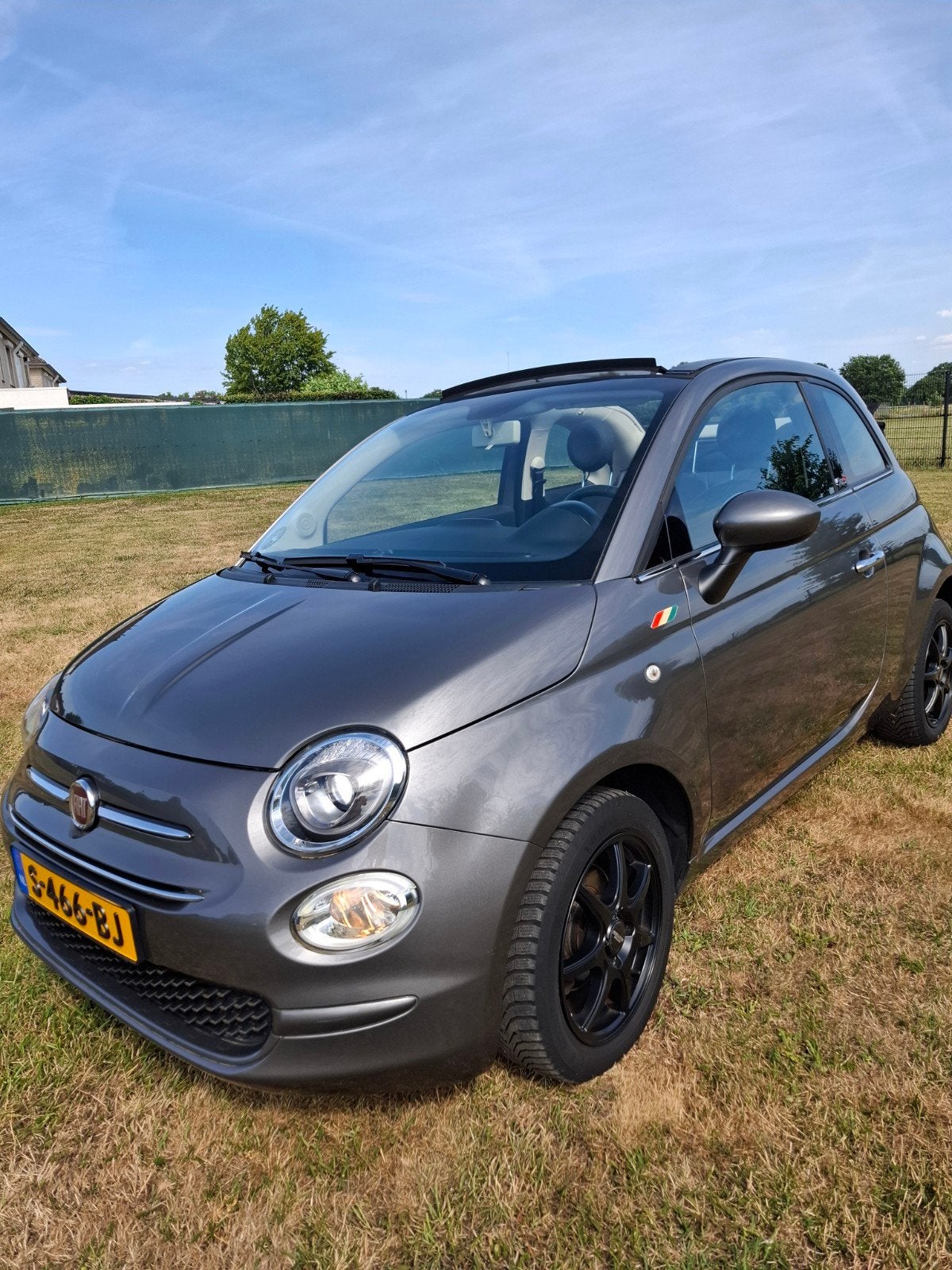 Fiat 500 cabrio   1200   in uitmuntende staat, Auto's, Fiat, Voorwielaandrijving, 4 cilinders, 4 stoelen, Leder