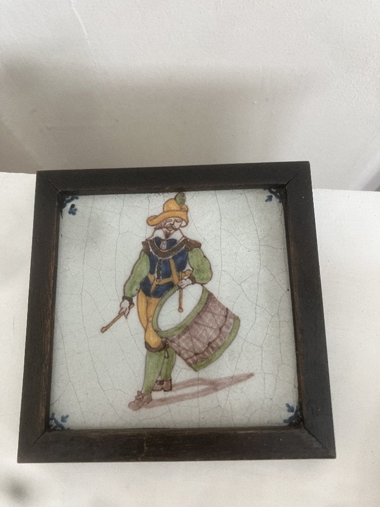 Handbeschilderde tegel van Tichelaar Makkum - Tamboer, Ophalen of Verzenden