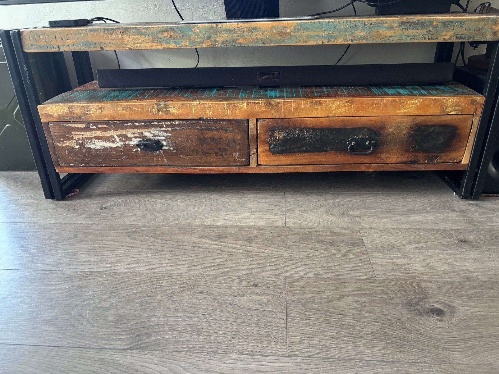 Tv jast gerecycled sloophout, Huis en Inrichting, Kasten | Televisiemeubels, Ophalen, 100 tot 150 cm, Zo goed als nieuw, Minder dan 100 cm