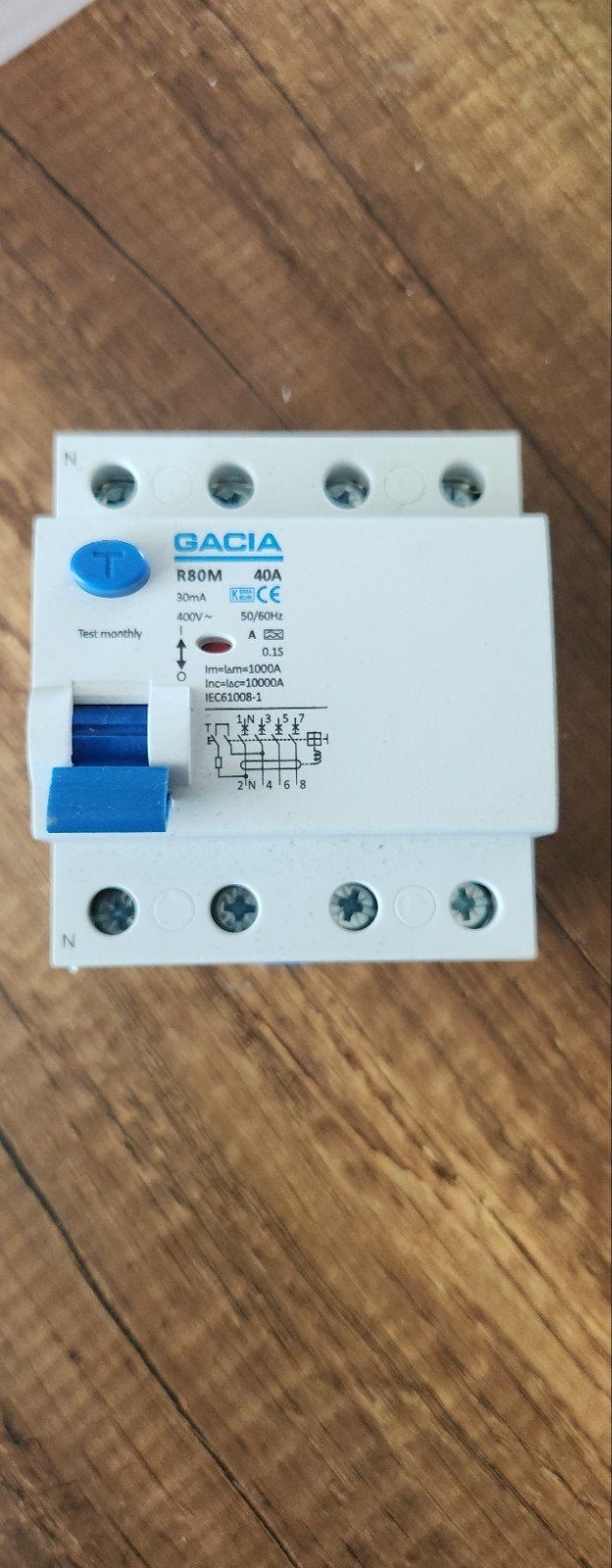 Gacia R80M 40A 30ma 3fase Aardlekschakelaar, Ophalen of Verzenden, Zo goed als nieuw, Overige merken, Aardlekschakelaar