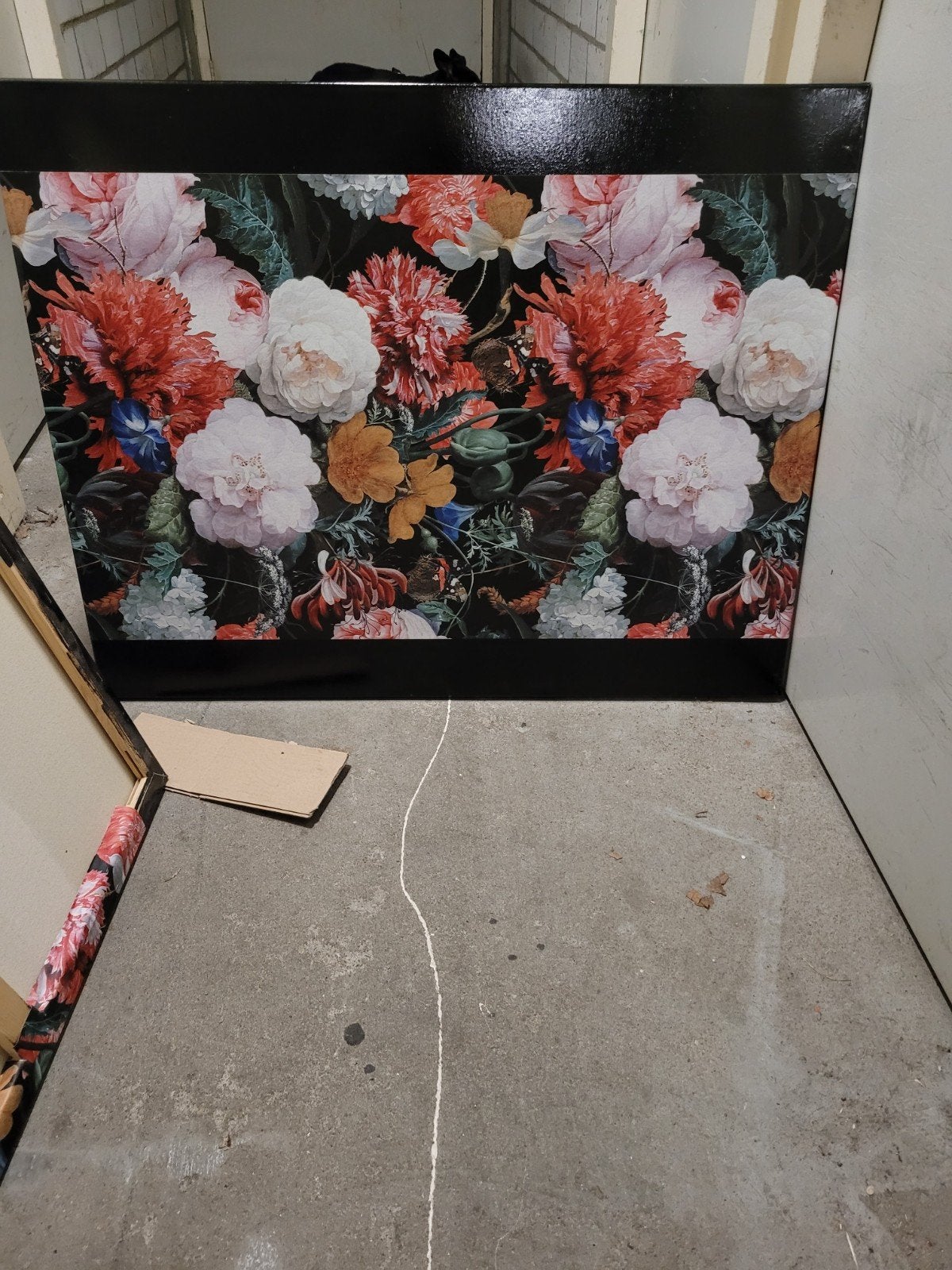 Schilderij met bloemenprint op canvas, Antiek en Kunst, Kunst | Schilderijen | Modern, Ophalen, Op houten frame, Print, Bloemen