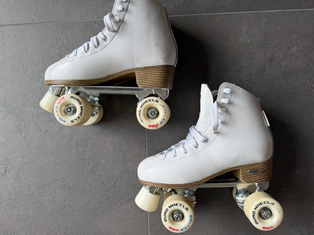 Tempish - Classic Rols/Kunstschaatsen (Wit, leer), Overige merken, Gebruikt, Ophalen of Verzenden, Inline skates 4 wielen