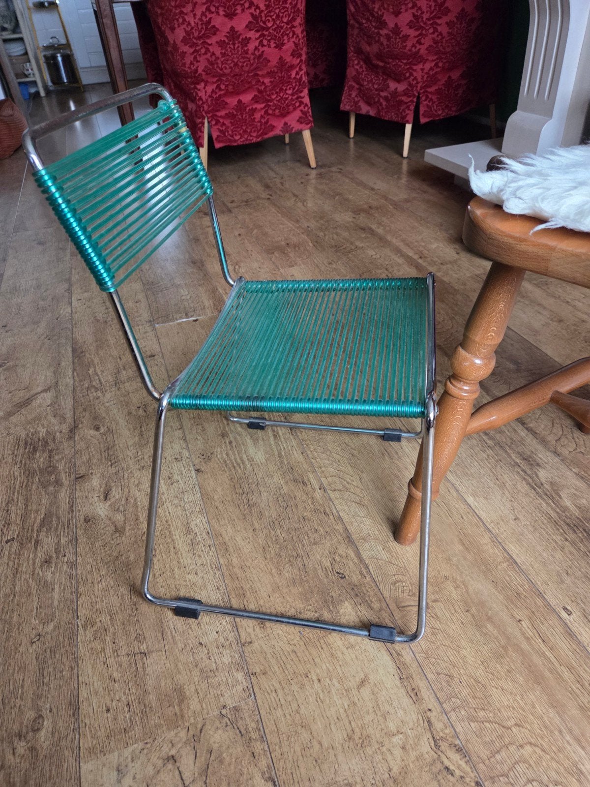 vintage draadstoeltje, Ophalen, Gebruikt, Plastic