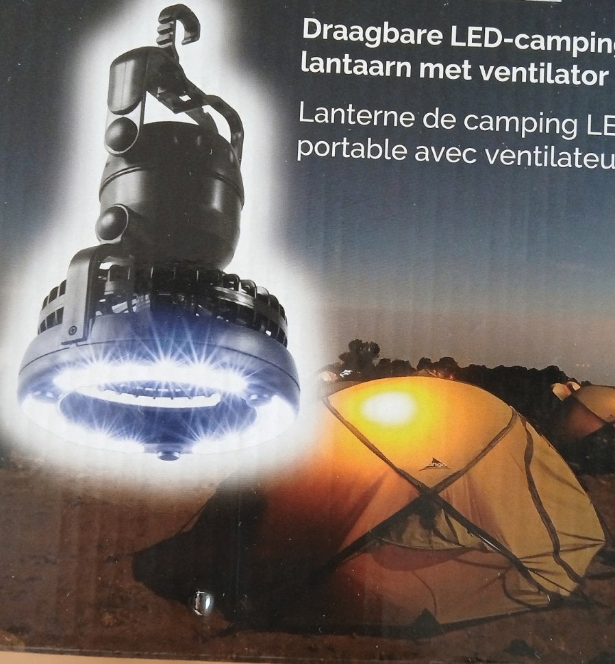 2-in-1 campingventilator en LED-lamp, Ophalen of Verzenden, Nieuw, Plafondventilator