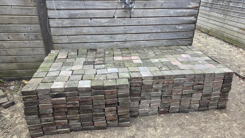 Stenen 14 x 14cm, Tuin en Terras, Tegels en Klinkers, Ophalen, Gebruikt, Klinkers, 10 m² of meer