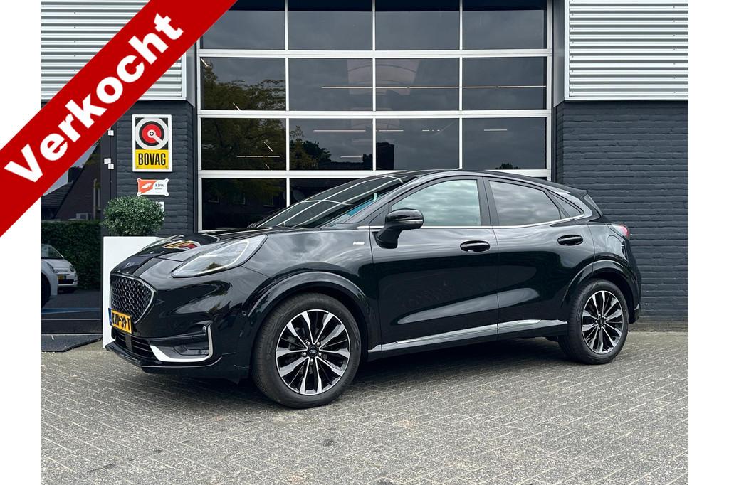 Ford Puma 1.0 ST-Line X Vignale Automaat, Trekhaak, Camera,, Automaat, 1226 kg, Zwart, Leder