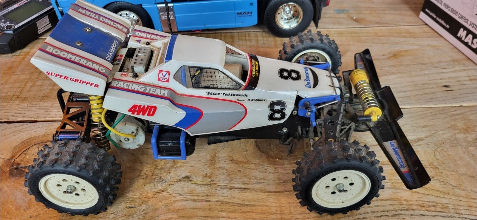Tamiya Boomerang RC Buggy - Vintage 4WD Offroad, Hobby en Vrije tijd, Elektro, Gebruikt, Auto offroad, Ophalen of Verzenden