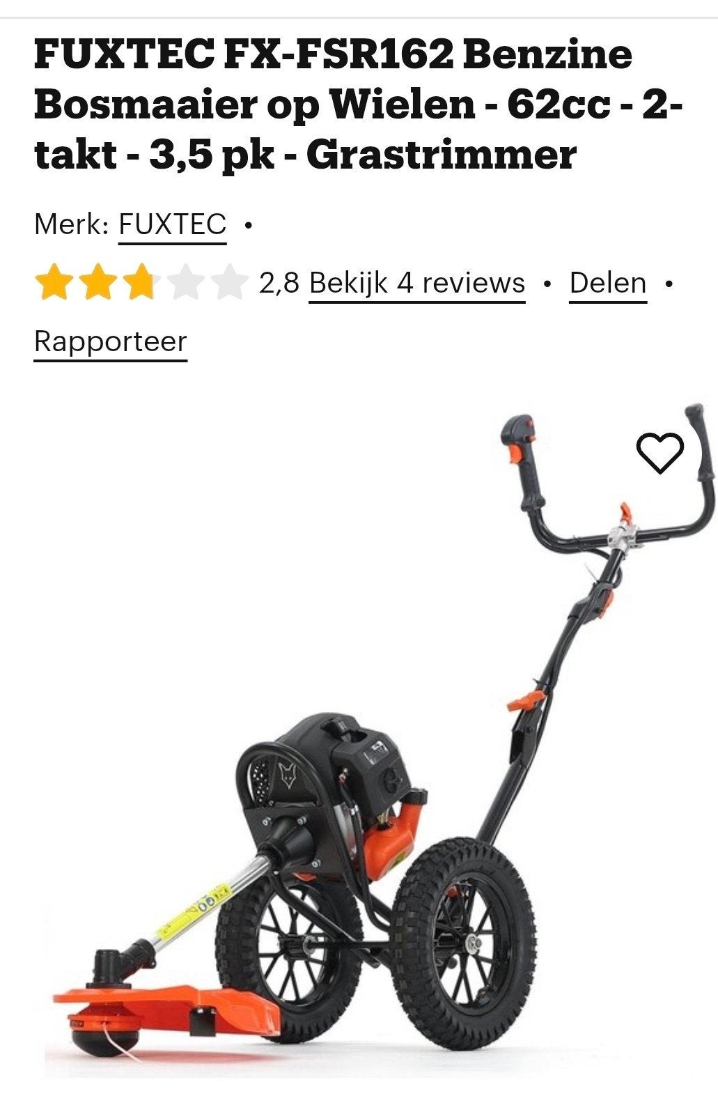 Fuxtec FSR 162 bosmaaier, Ophalen, 50 cm of meer