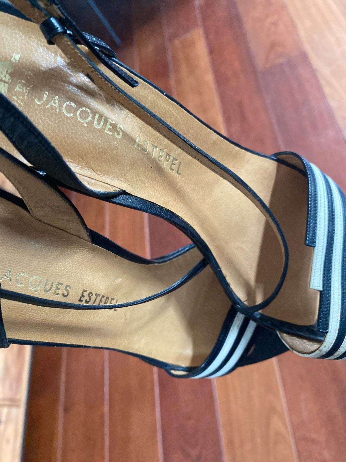 Vintage Jacques Cotel Paris Strappy Sandalen - Maat 39/39.5, Kleding | Dames, Blauw, Zo goed als nieuw, Sandalen of Muiltjes, Ophalen of Verzenden