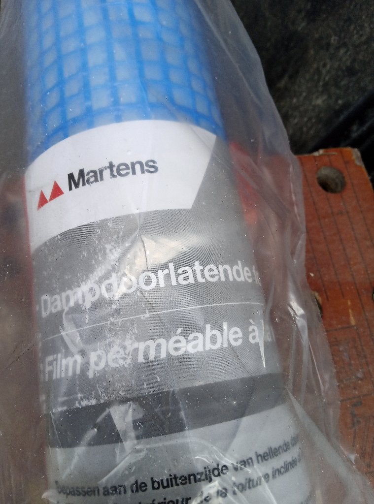 2 stuks Martens dampdoorlatende folie blauw 1,5x25 meter, Ophalen of Verzenden, Nieuw, 15 m² of meer, Folie