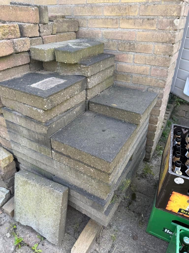 Betonnen tuin stenen gratis afhalen, Tuin en Terras, Tegels en Klinkers, Ophalen, Gebruikt, 5 tot 10 m², Beton