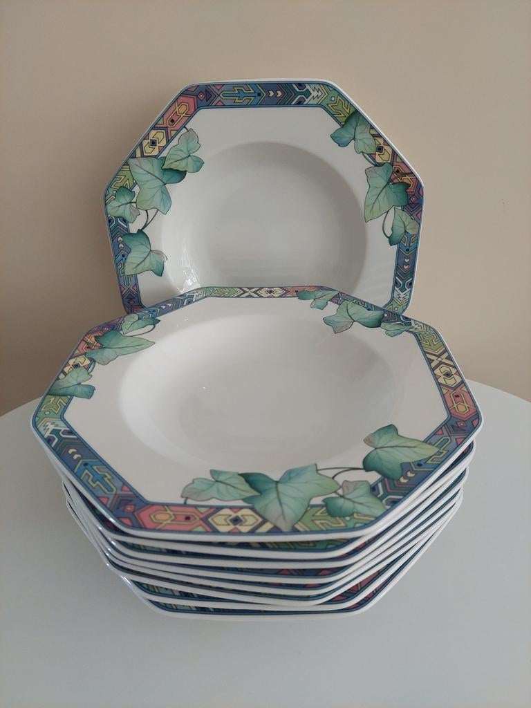 Villeroy&Boch Pasadena 9 diepe borden, Ophalen of Verzenden, Nieuw, Porselein, Bord of Schaal