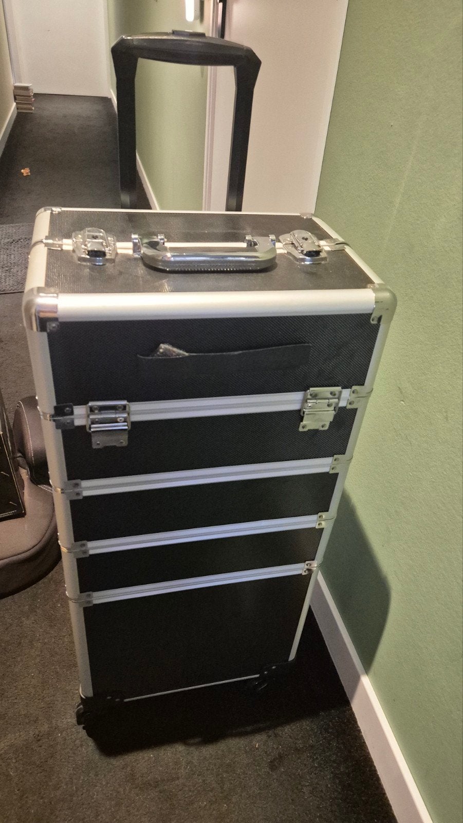Visagie/kapper/nagelstyliste trolley 4-in-1 zwart, Ophalen, Zo goed als nieuw, Zwart, Hardcase