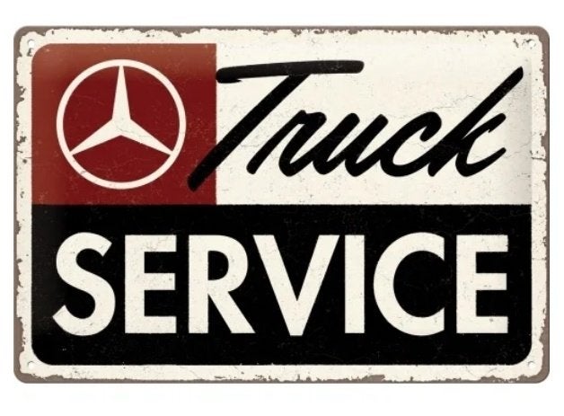 Mercedes Benz Truck service relief reclamebord van metaal, Ophalen of Verzenden, Nieuw, Auto's