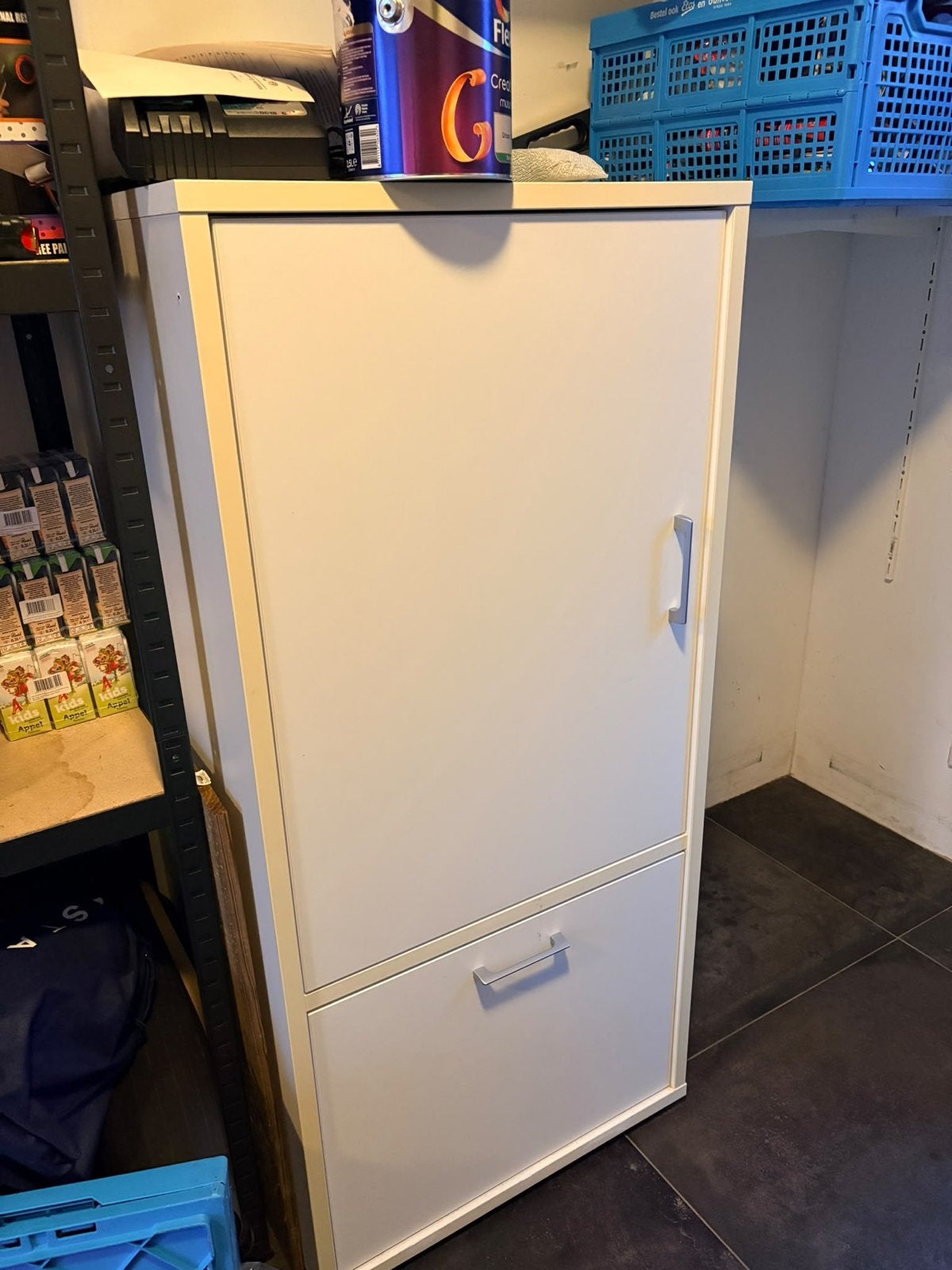 Witte opbergkast met lade (wastoren . nl), Ophalen, Gebruikt