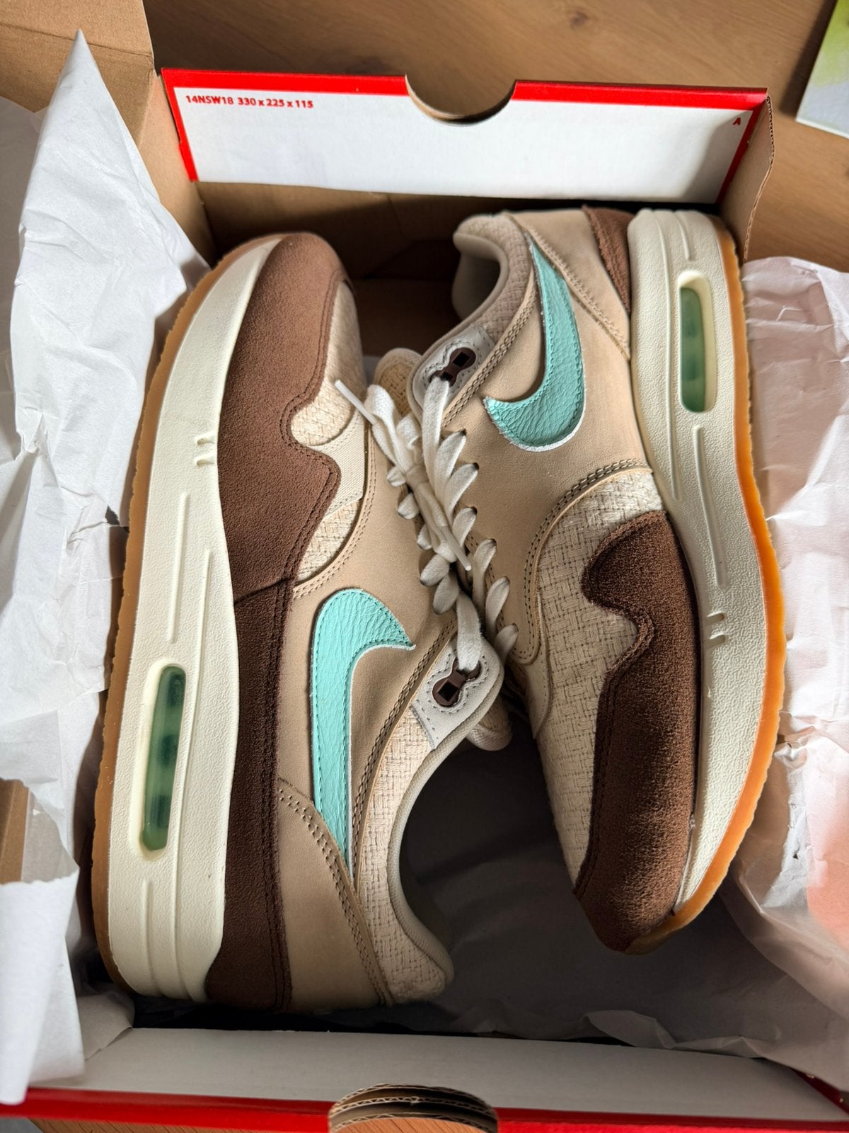 Nike air max 1 Crepe Hemp maat 44, Kleding | Heren, Ophalen of Verzenden, Zo goed als nieuw, Sneakers of Gympen