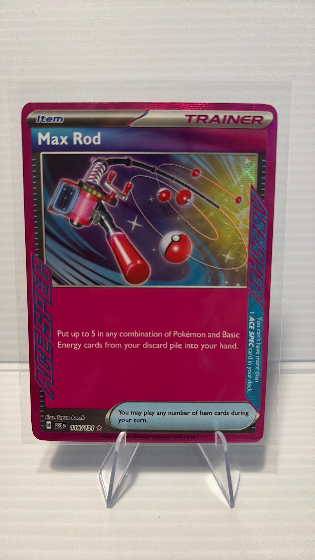 Max Rod 116/131 Prismatic Evolutions NM Conditie, Ophalen of Verzenden, Zo goed als nieuw, Losse kaart