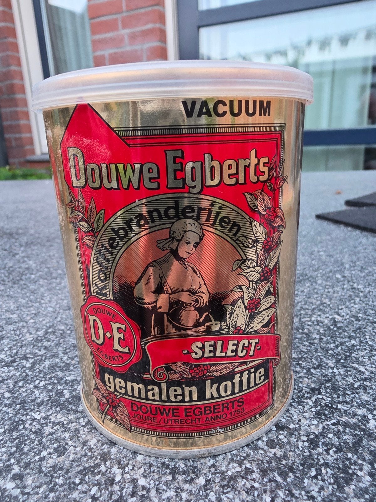 Vintage Douwe Egberts Select Koffieblik - Vacuum, Verzamelen, Blikken, Ophalen of Verzenden, Gebruikt, Koffie, Douwe Egberts