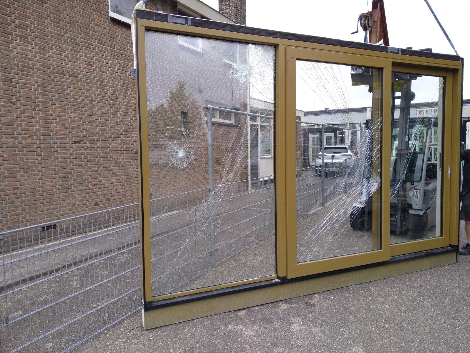 nieuwe hardhouten schuifpui 3 vakken, Nieuw, Ophalen of Verzenden, Buitendeur, Schuifdeur