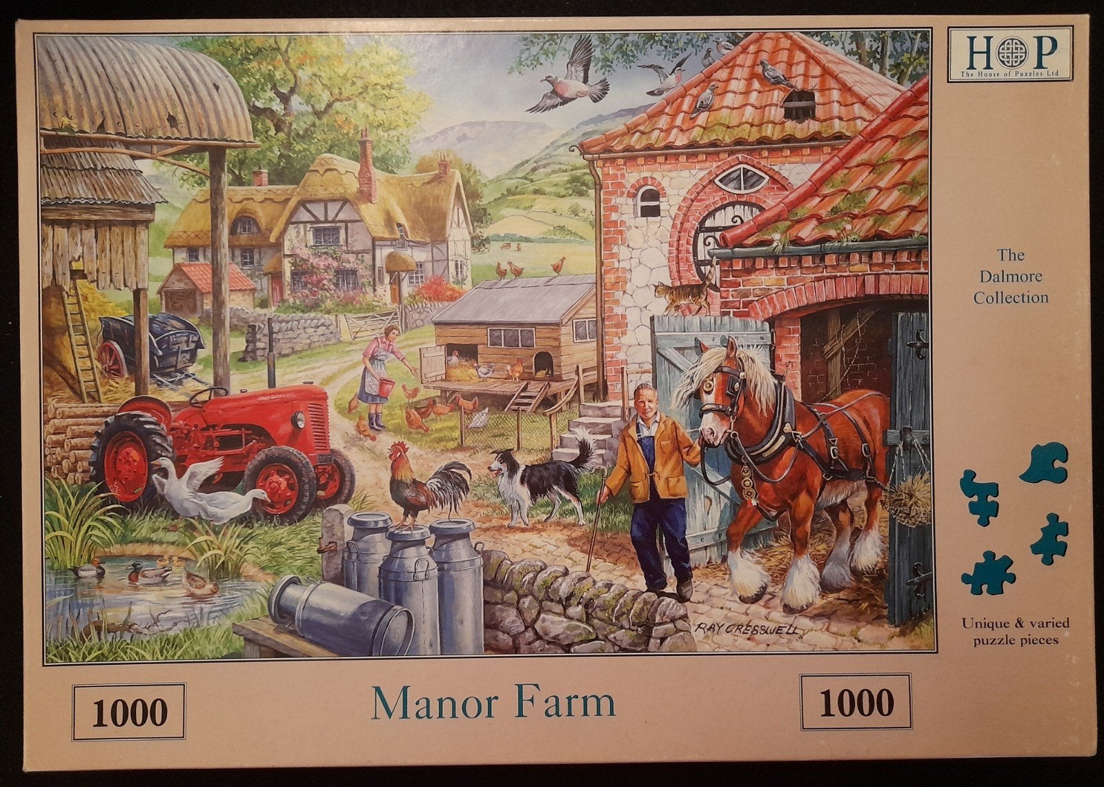 Puzzel HOP Manor farm 1.000 stukjes, Ophalen of Verzenden, 500 t/m 1500 stukjes, Zo goed als nieuw