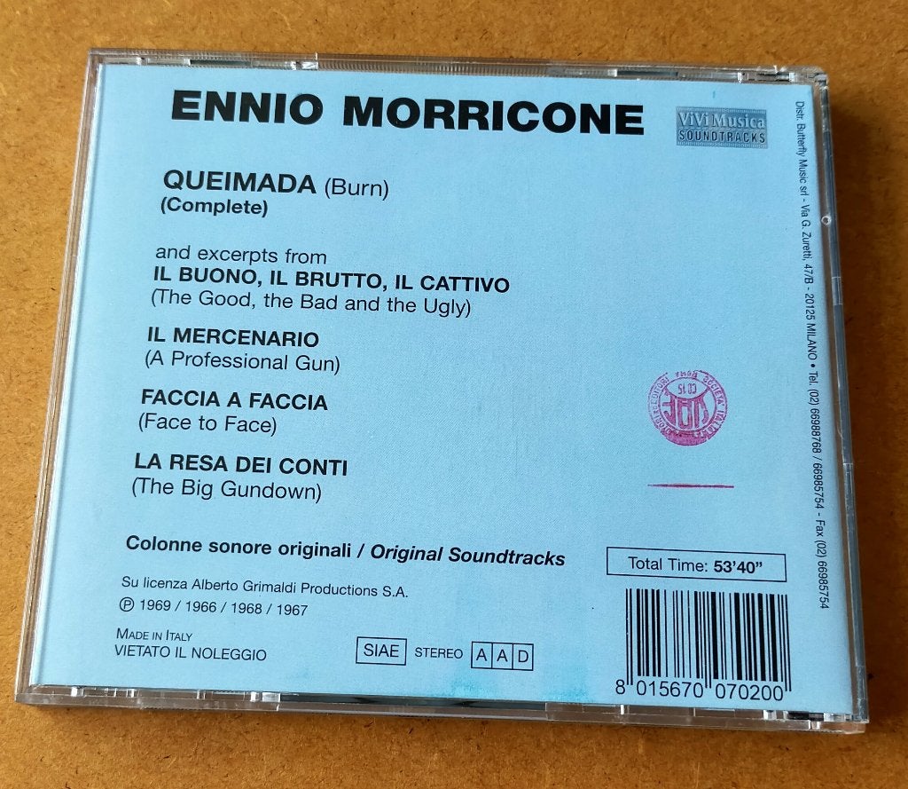 Queimada (Burn) Soundtrack CD 1969/1996 Ennio Morricone, Ophalen of Verzenden, Zo goed als nieuw