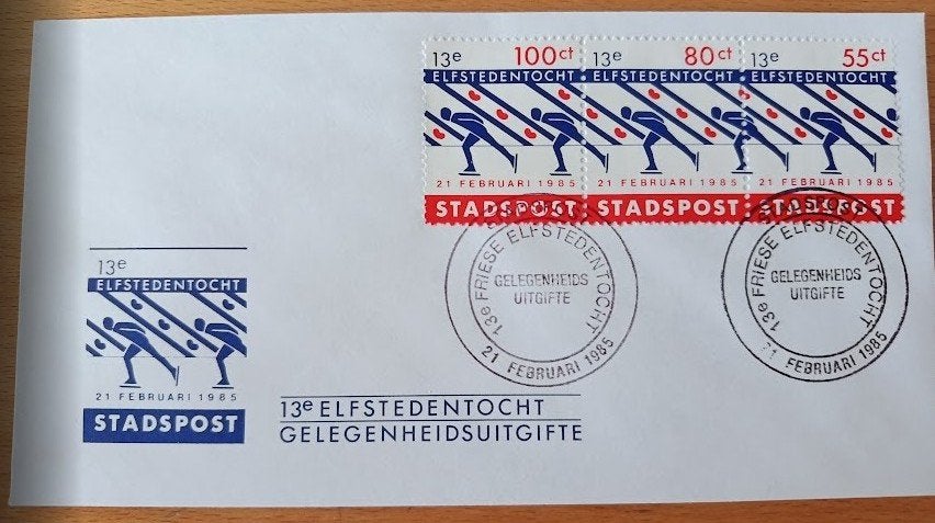 Elfstedentocht 1985 Stadspost - Gelegenheidsuitgifte, Verzenden, Na 1940, Gestempeld