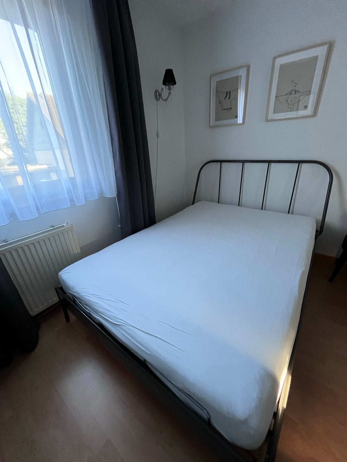 IKEA KOPARDAL Tweepersoonsbed (140x200 cm) met lattenbodem, Ophalen, Zwart, Tweepersoons, 140 cm