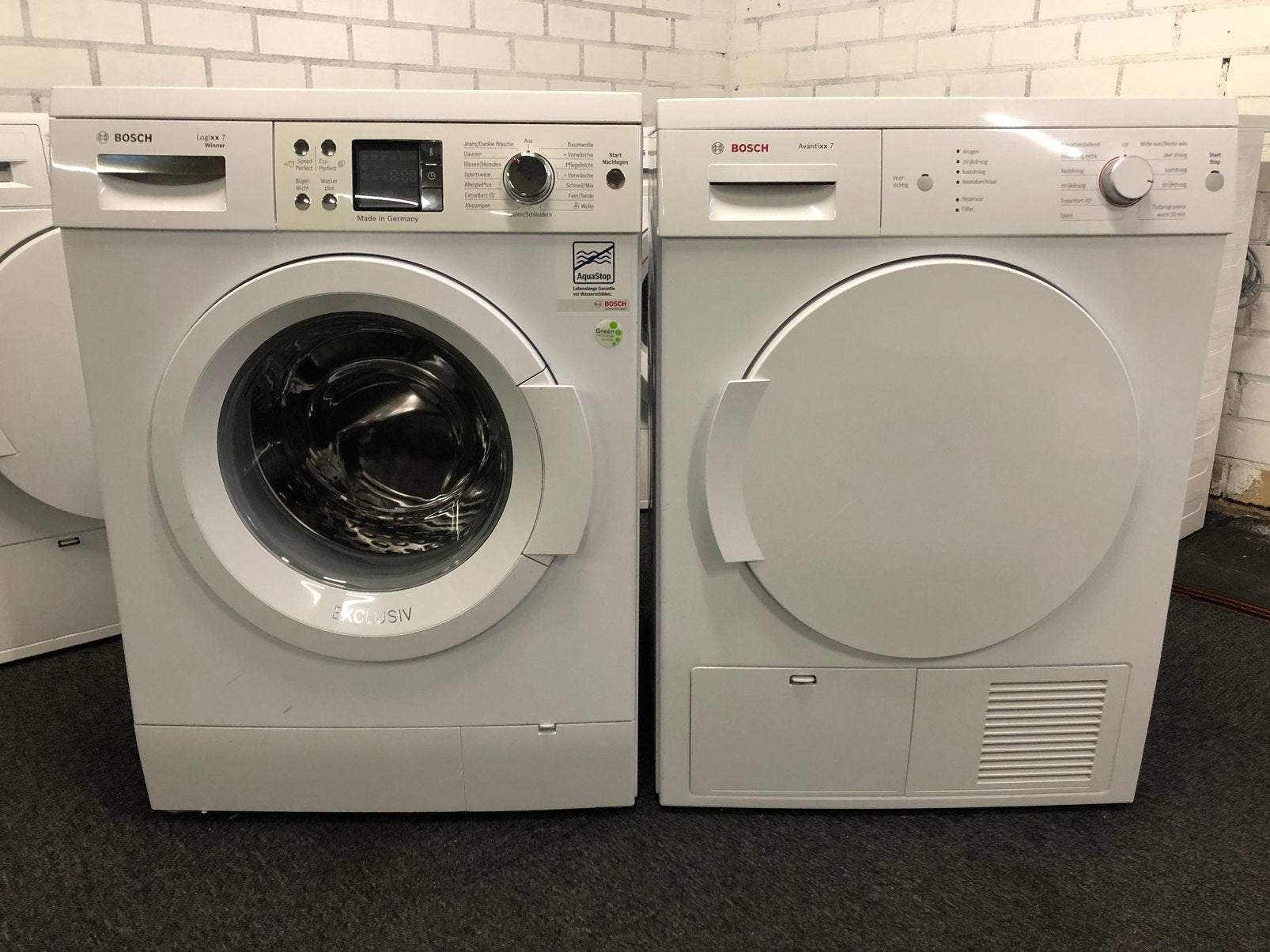 €365 SET wasmachine + condensdroger Bosch 7kg GARANTIE, Witgoed en Apparatuur, Wasmachines, Ophalen, 6 tot 8 kg, Minder dan 85 cm