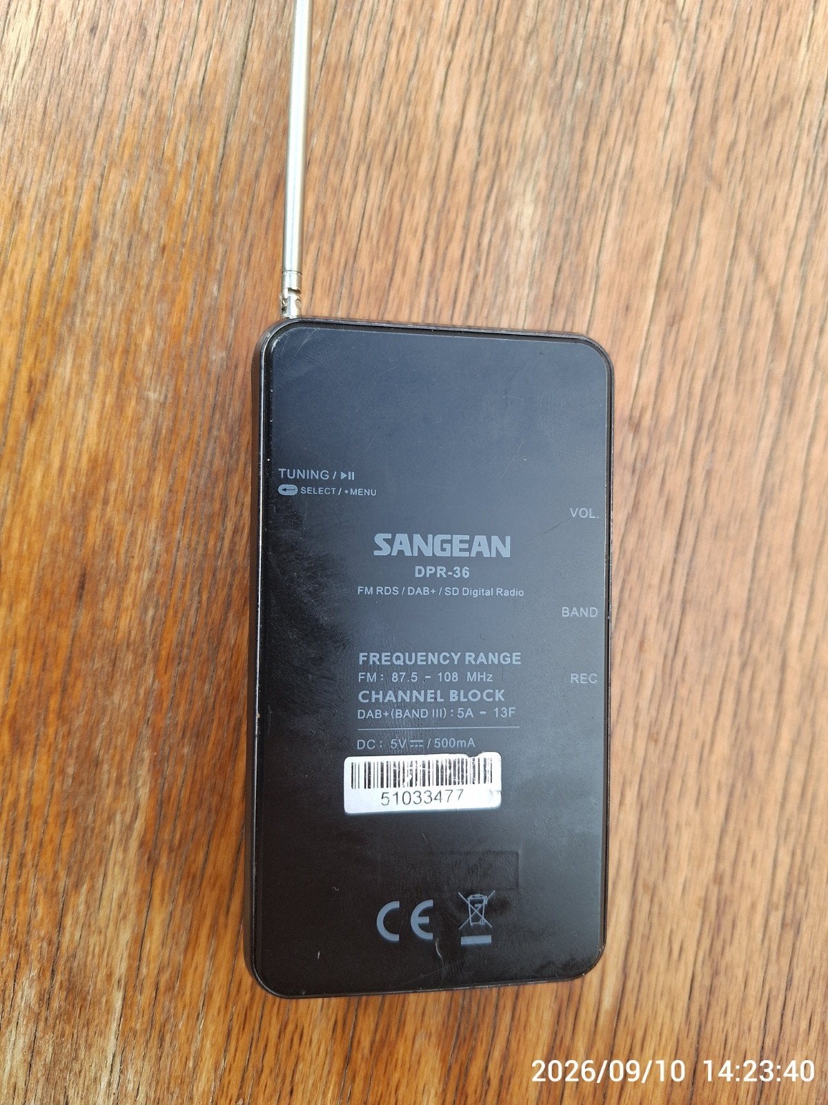 Sangean DPR36 DAB+, FM en SD Card Zakradio, Ophalen of Verzenden