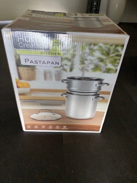 RVS Pastapan, 6liter, 20cm hoog, Nieuw, Ophalen of Verzenden, Rvs, Geschikt voor inductie