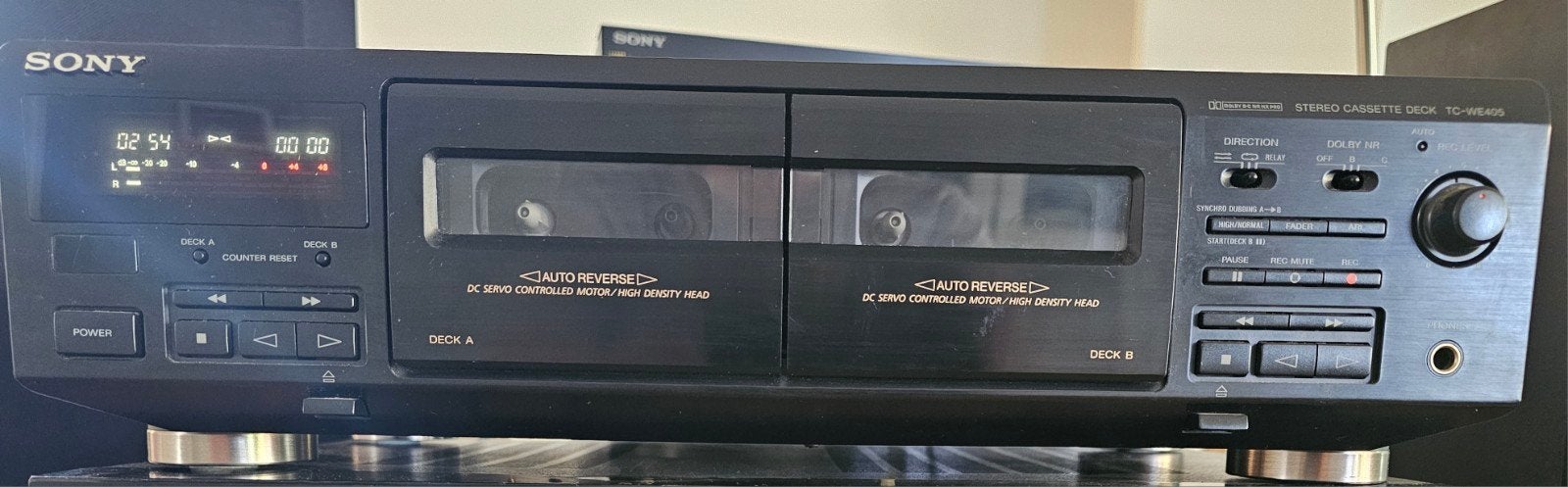 Sony TC-WE405 Stereo Cassettedeck met Auto-Reverse, Verzenden, Dubbel, Sony, Auto-reverse