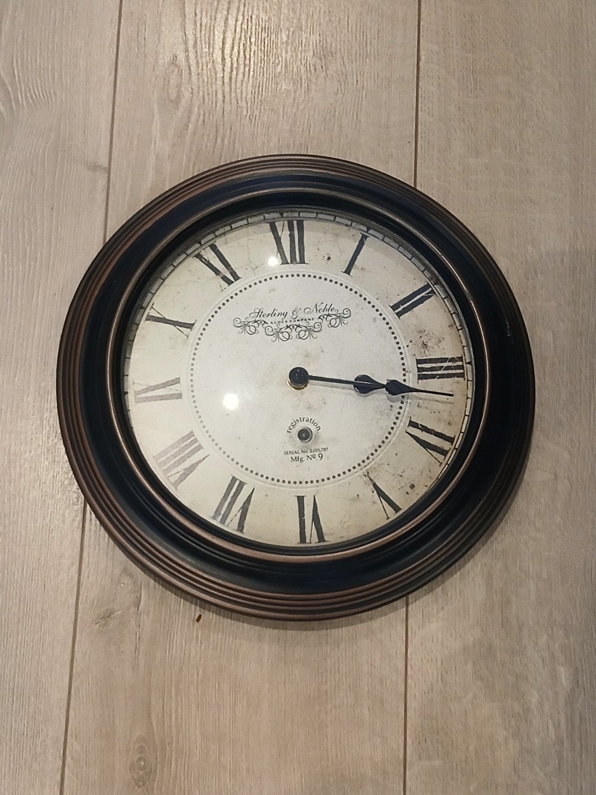 Vintage Sterling & Noble Wall Clock (Mfg No. 9) –FullWorking, Antiek en Kunst, Ophalen of Verzenden