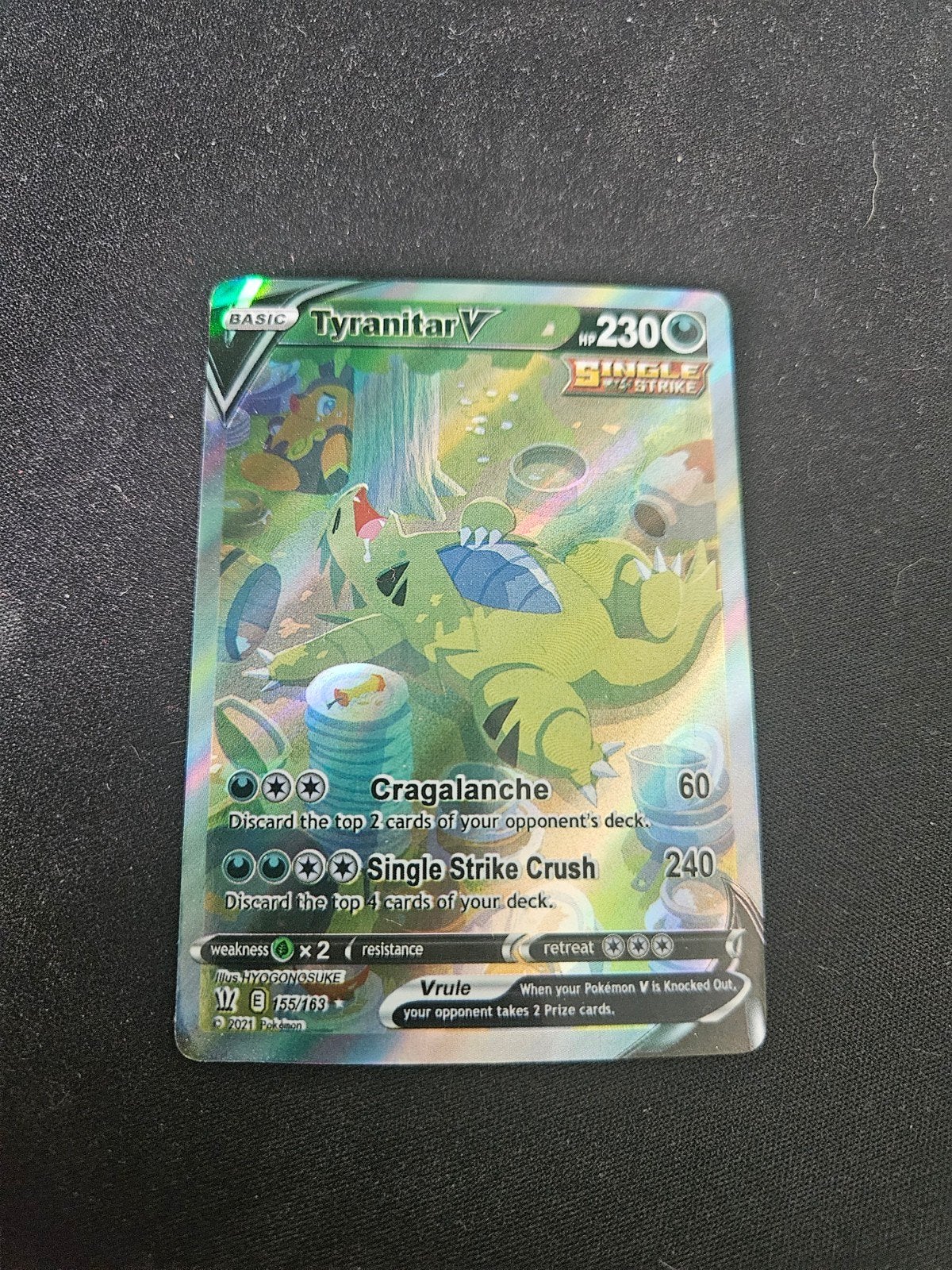 Tyranitar V 155/163 Full Art Pokémon Kaart, Ophalen of Verzenden, Zo goed als nieuw, Losse kaart, Foil