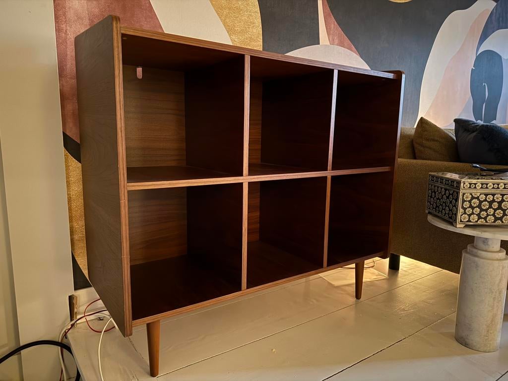 Retro vintage audio kastje voor platenspeler en veel platen, Ophalen, Zo goed als nieuw