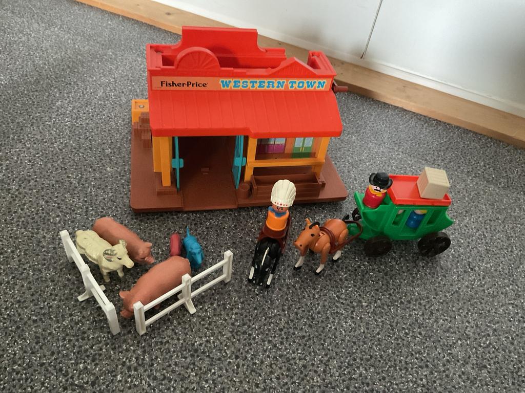 Fisher-Price Western Town Speelset met poppetjes, Ophalen of Verzenden, Gebruikt, Speelset