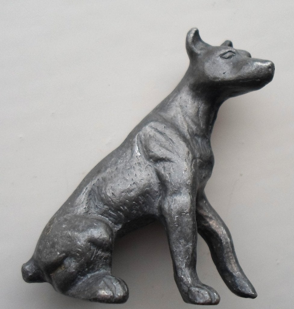 Tinnen beeld hond., Verzamelen, Beelden en Beeldjes, Zo goed als nieuw, Dier, Ophalen of Verzenden