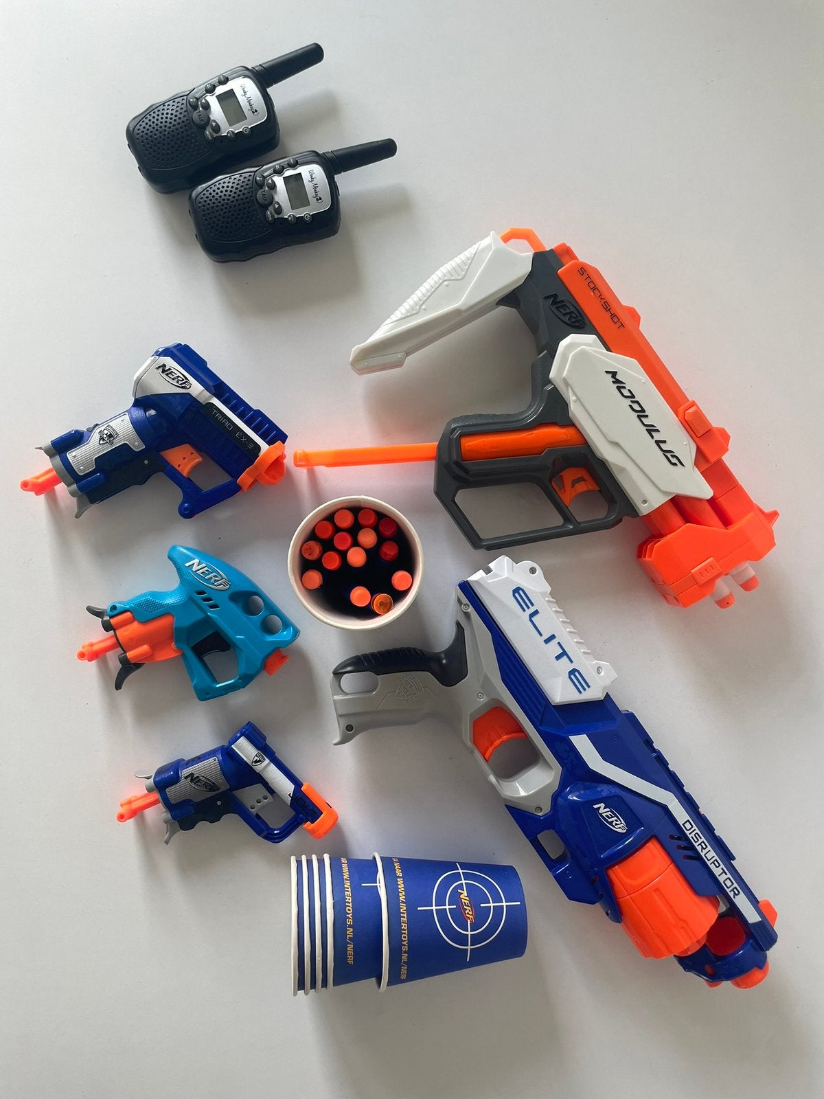 NERF collectie, 5 stuks plus walkie talkies., Ophalen, Zo goed als nieuw
