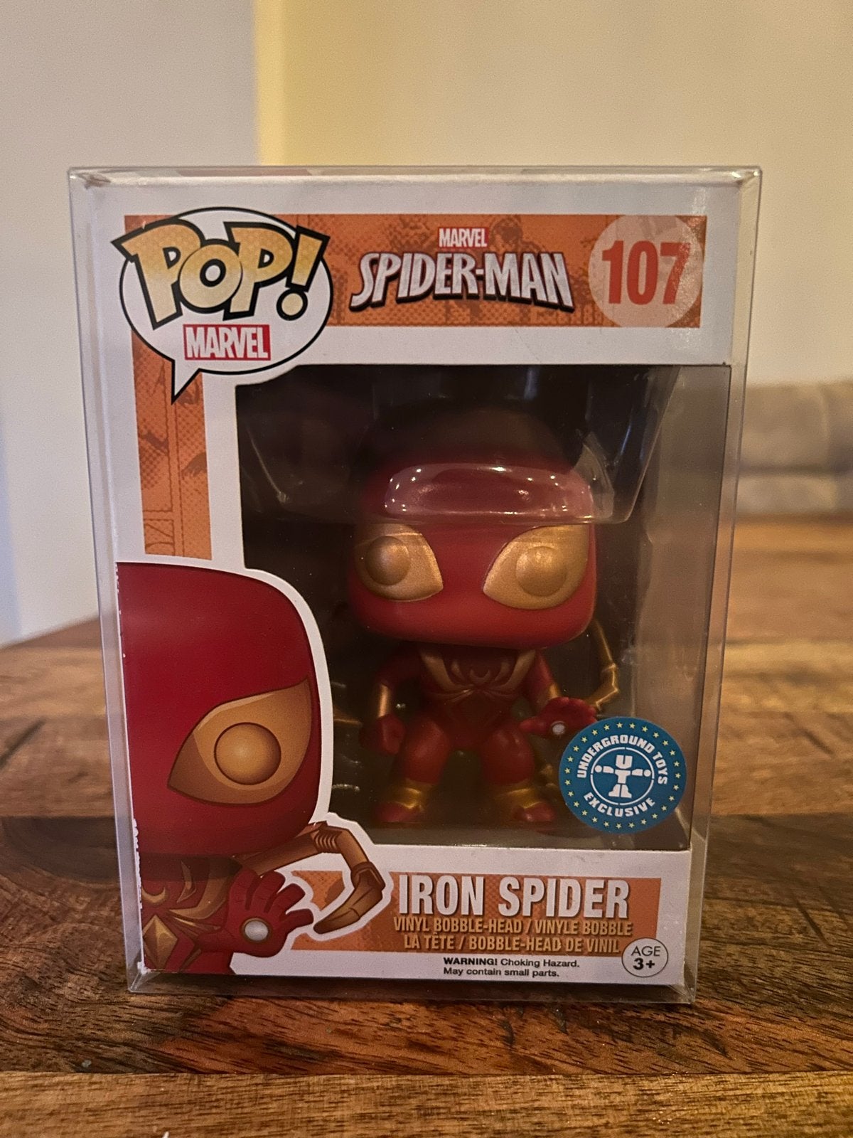 Funko Pop! Marvel Spider-Man Iron Spider #107 Exclusive, Ophalen of Verzenden, Zo goed als nieuw