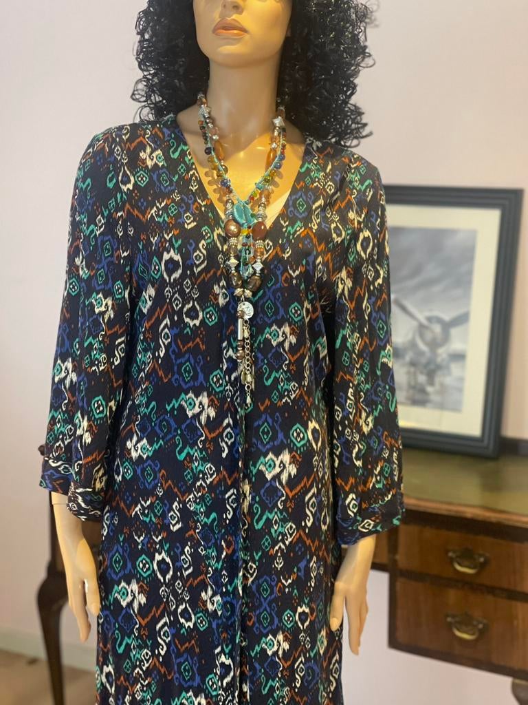 Leontien & Indy blousejurk maat M boho etnische print nieuw, Maat 38/40 (M), Zwart, Nieuw, Ophalen of Verzenden