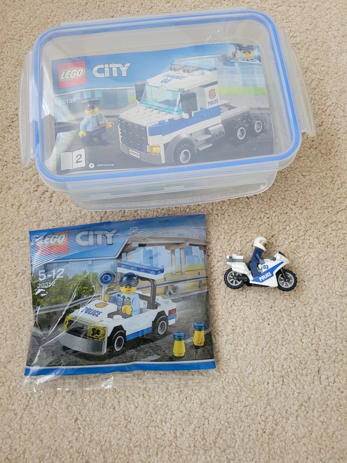LEGO City Politie truck motor en auto, Lego, Ophalen of Verzenden, Compleet, Complete set