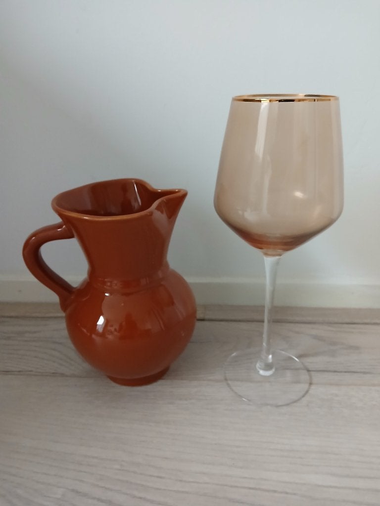 Wijnkaraf met gratis wijnglas, prijs 4 euro, Ophalen, Gebruikt, Overige gebieden, Overige typen