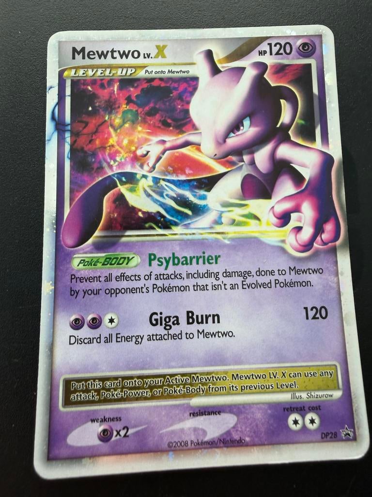 Mewtwo LV.X Pokémon Kaart - DP28 Promo Foil, Ophalen of Verzenden, Gebruikt, Losse kaart, Foil