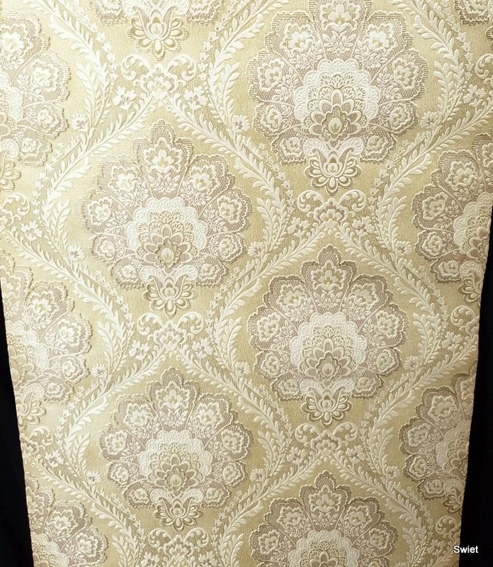 13127 klassiek barok reliëf behang met bladmotief swiet, Huis en Inrichting, Stoffering | Behang, Verzenden, Beige
