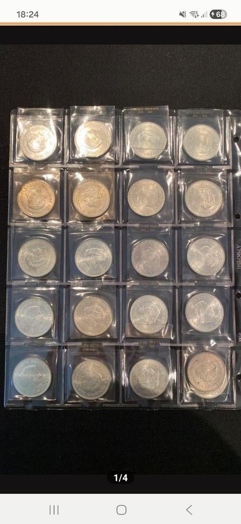 Zilveren 10tjes dubbele kop 25g/0.750, Ophalen of Verzenden, 10 gulden, Zilver