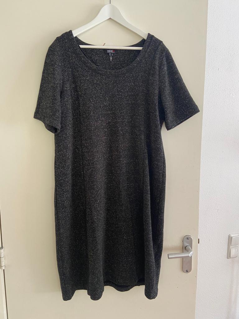 Yesta by X-Two Jurk Zwart met Glitter Maat 46/48 (XL), Kleding | Dames, Zwart, Maat 46/48 (XL) of groter, Ophalen of Verzenden