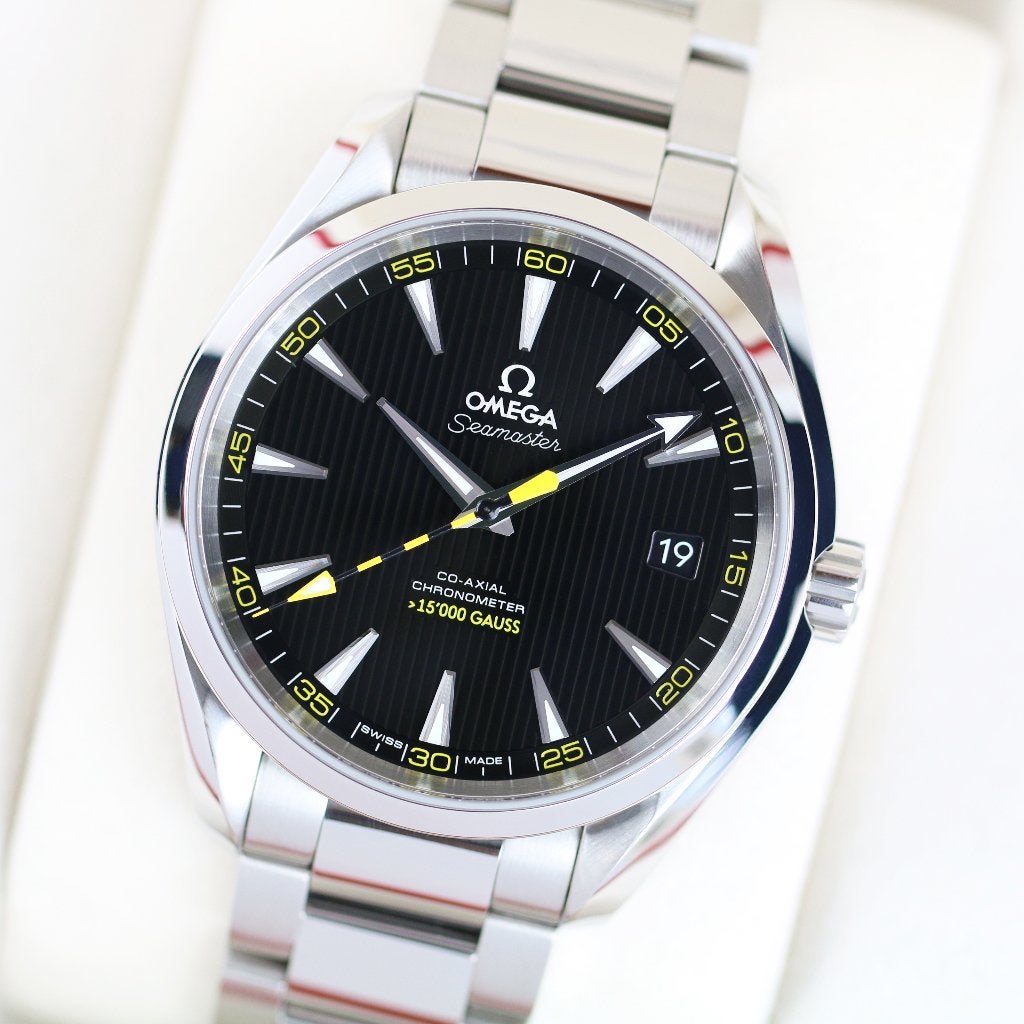 Omega Aqua Terra 15'000 Gauss 41.5 (Zeer goed/ 2015), Staal, Staal, Polshorloge, Ophalen of Verzenden